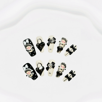 Black and White Fashionable and Cute Nail Art